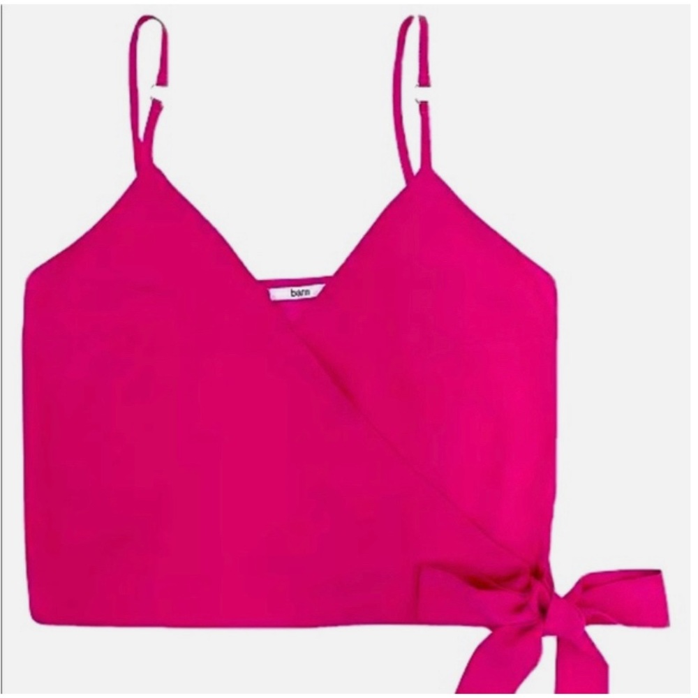 NWT Bar III Woven-Knit Wrap Cropped Camisole